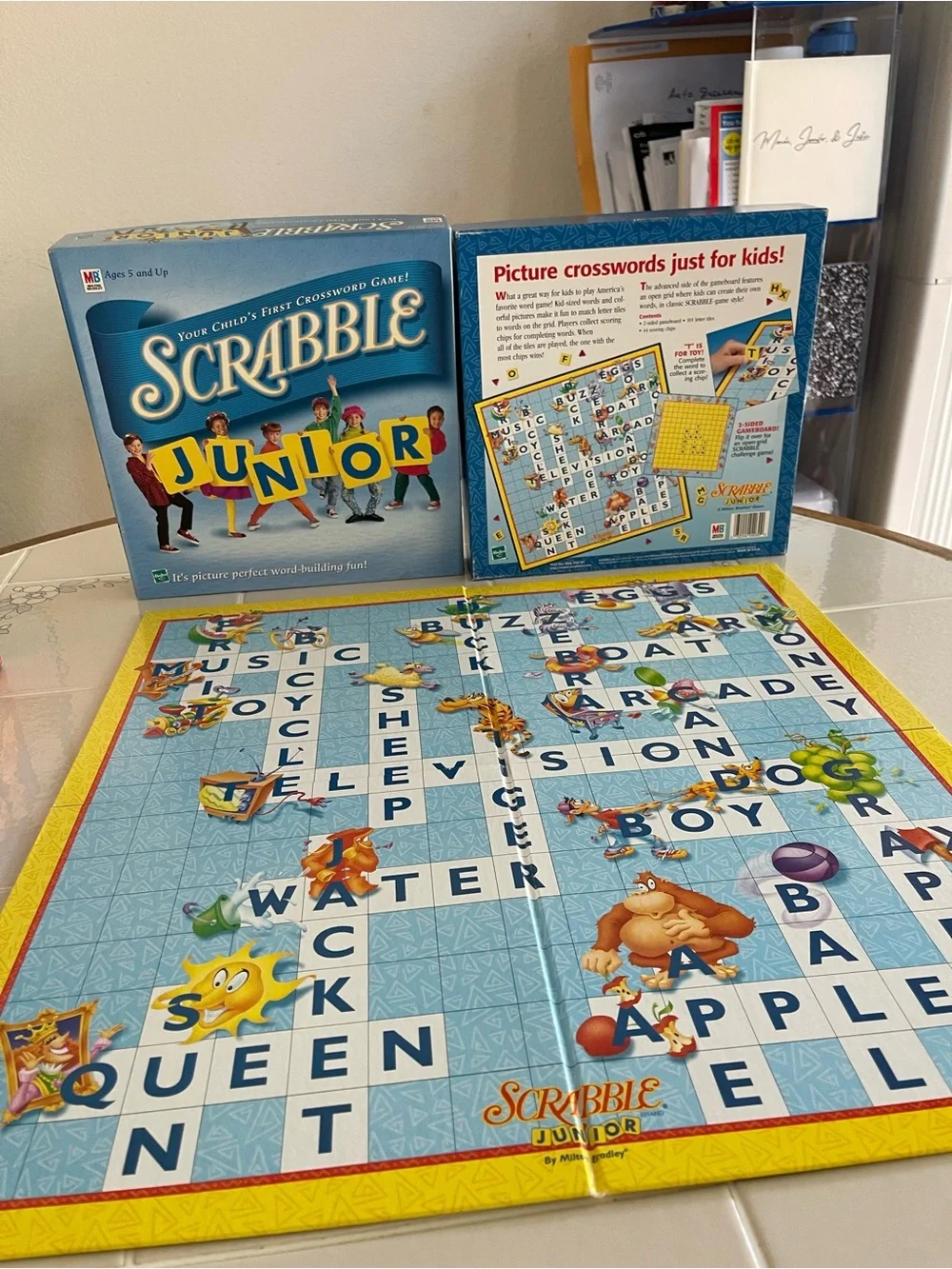 Hasbro Scrabble Junior Kids Board Game - Blue Used but still in good condition